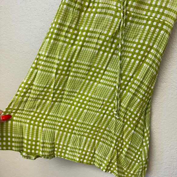 Faithfull The Brand Imogen Plaid Mini Dress Green Size 2 - Picture 2 of 5